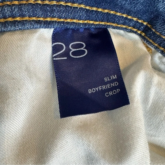 Anthropologie Pilcro The Slim Boyfriend Distressed Denim Jeans Blue Size 28 - Picture 10 of 14